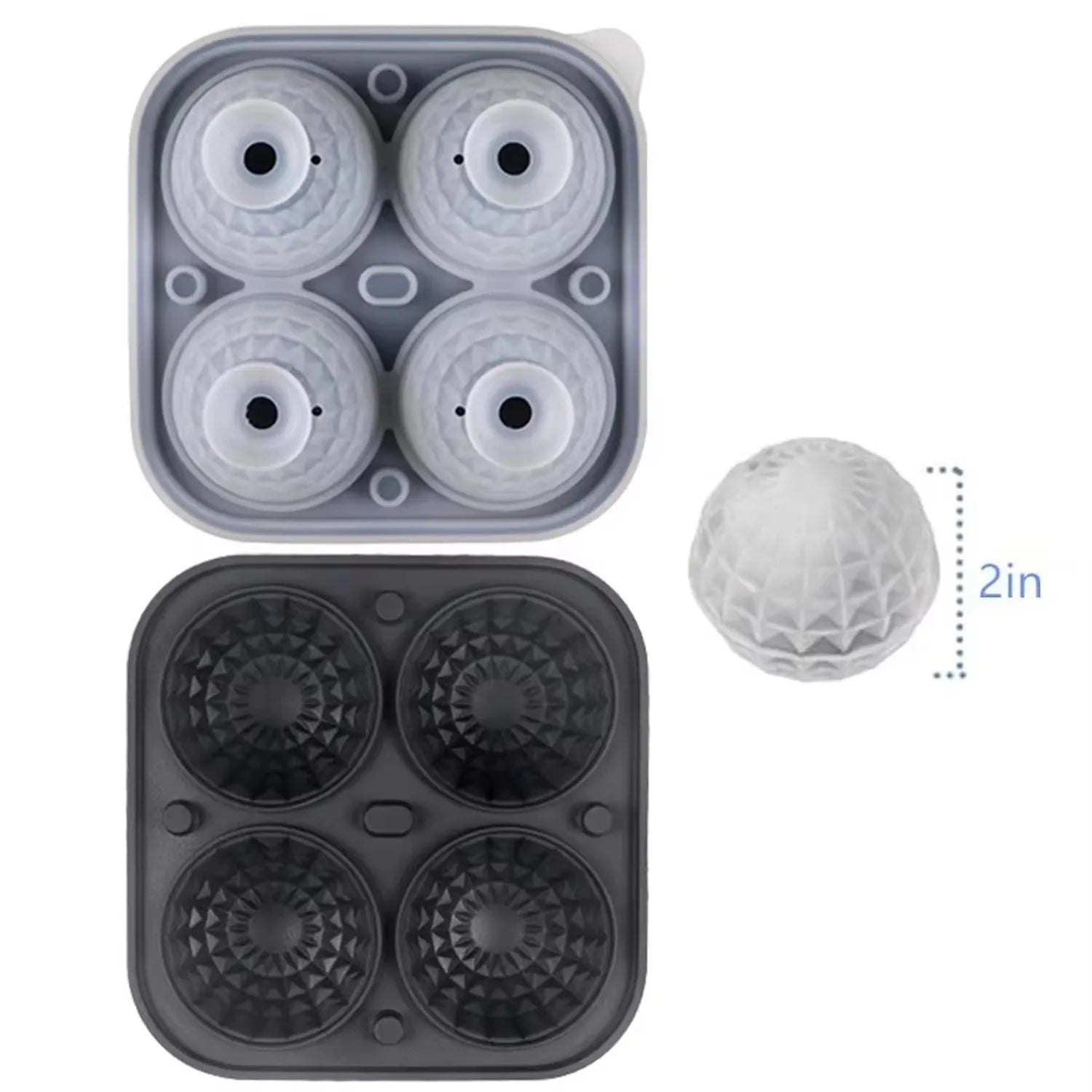 5.6cm Large Silicone Ice Ball Mold 3D Sphere Ice Cube Maker Death Star Ice Mold for Whiskey Bourbon Cola Drinks