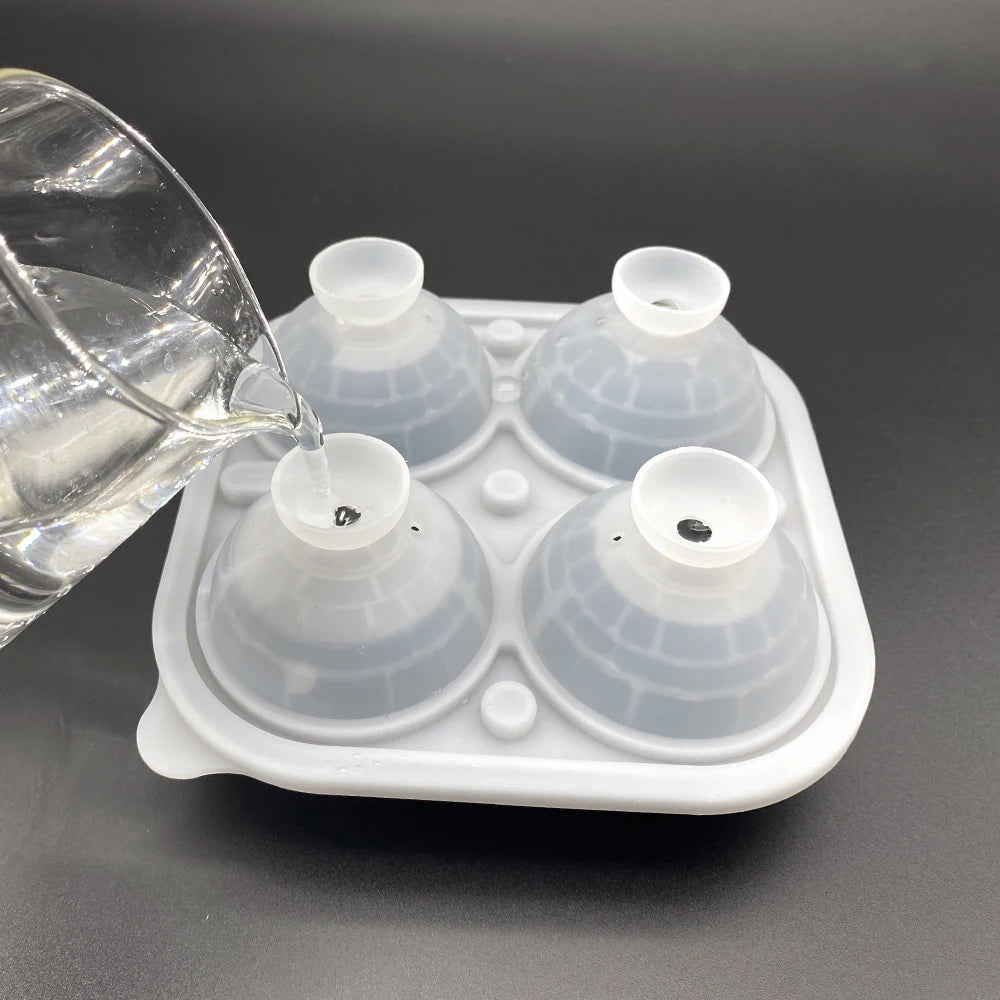 5.6cm Large Silicone Ice Ball Mold 3D Sphere Ice Cube Maker Death Star Ice Mold for Whiskey Bourbon Cola Drinks