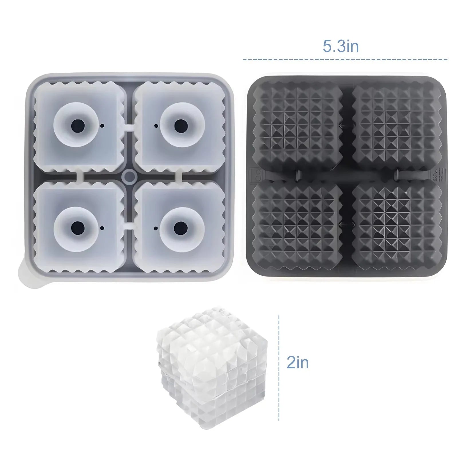5.6cm Large Silicone Ice Ball Mold 3D Sphere Ice Cube Maker Death Star Ice Mold for Whiskey Bourbon Cola Drinks