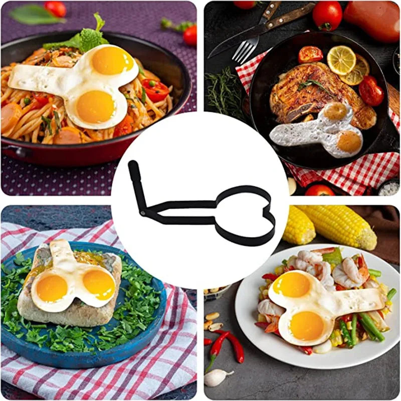 Funny Fried Egg Mold Omelette Egg Frying Mold Non-stick Pancake Cooking Moulds Fried Egg Kitchen Accessories Cooking Gadget